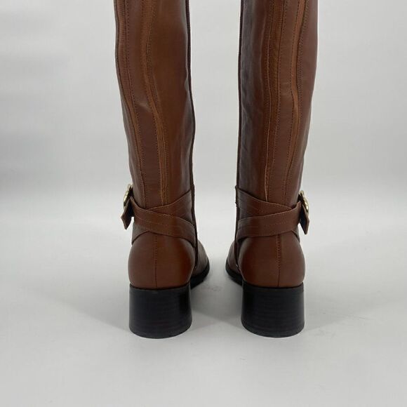 Marc Fisher Size 7.5W Cognac Tan Tall Shaft Hailin Heeled Boot Wide Calf - Picture 10 of 12